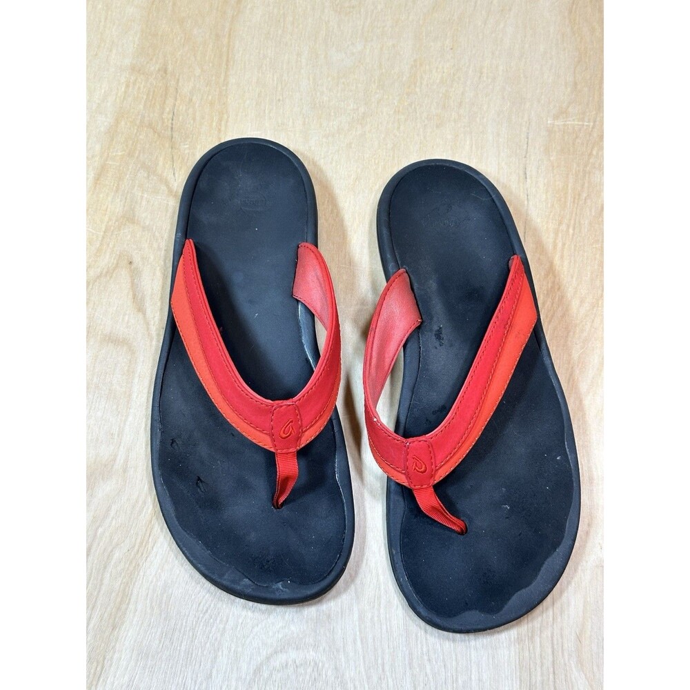 OluKai Ohana Women’s Flip Flops Thong Sandals Red Size 10
